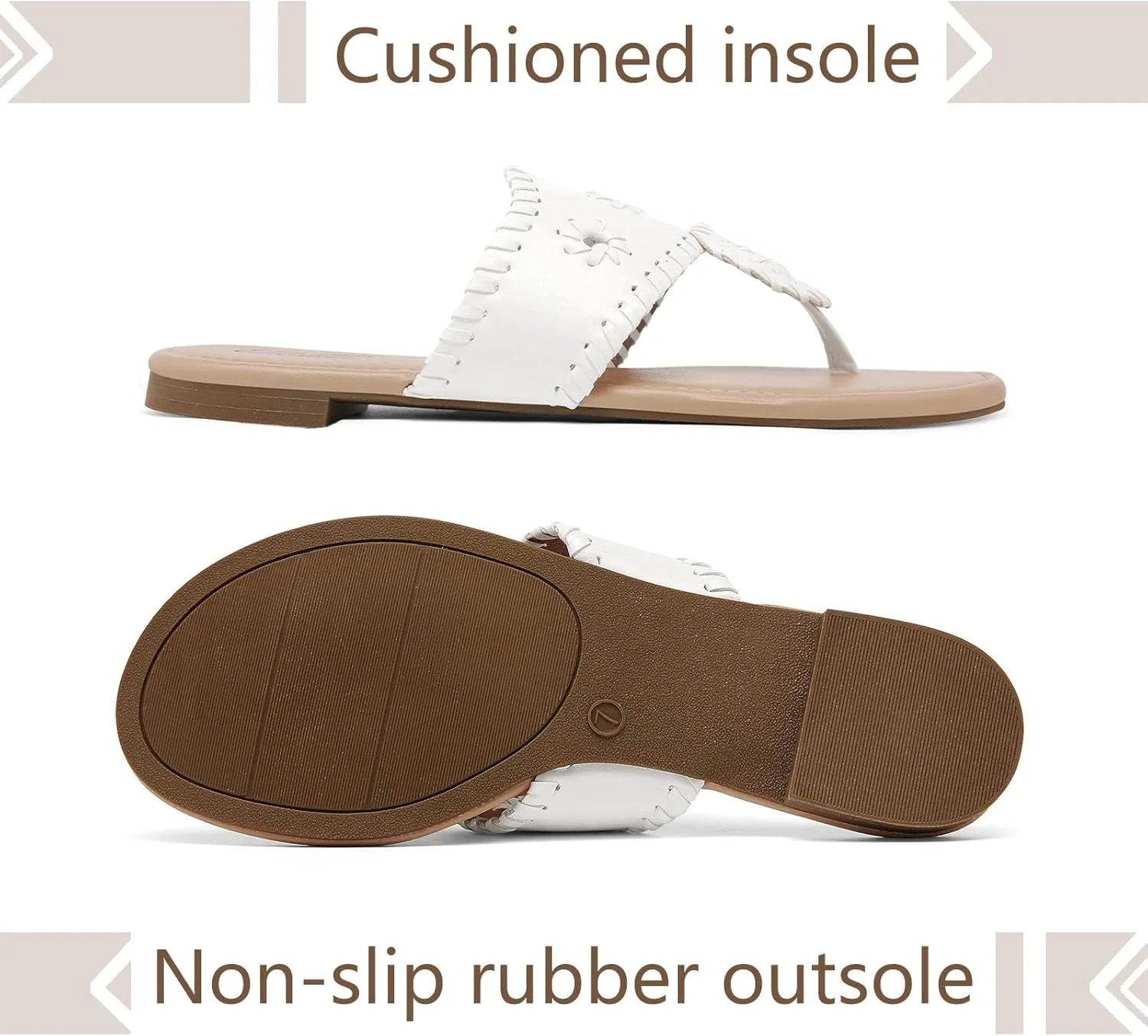 katliu Women's Flat Sandals Flip Flop Sandals Dressy Thong Sandals