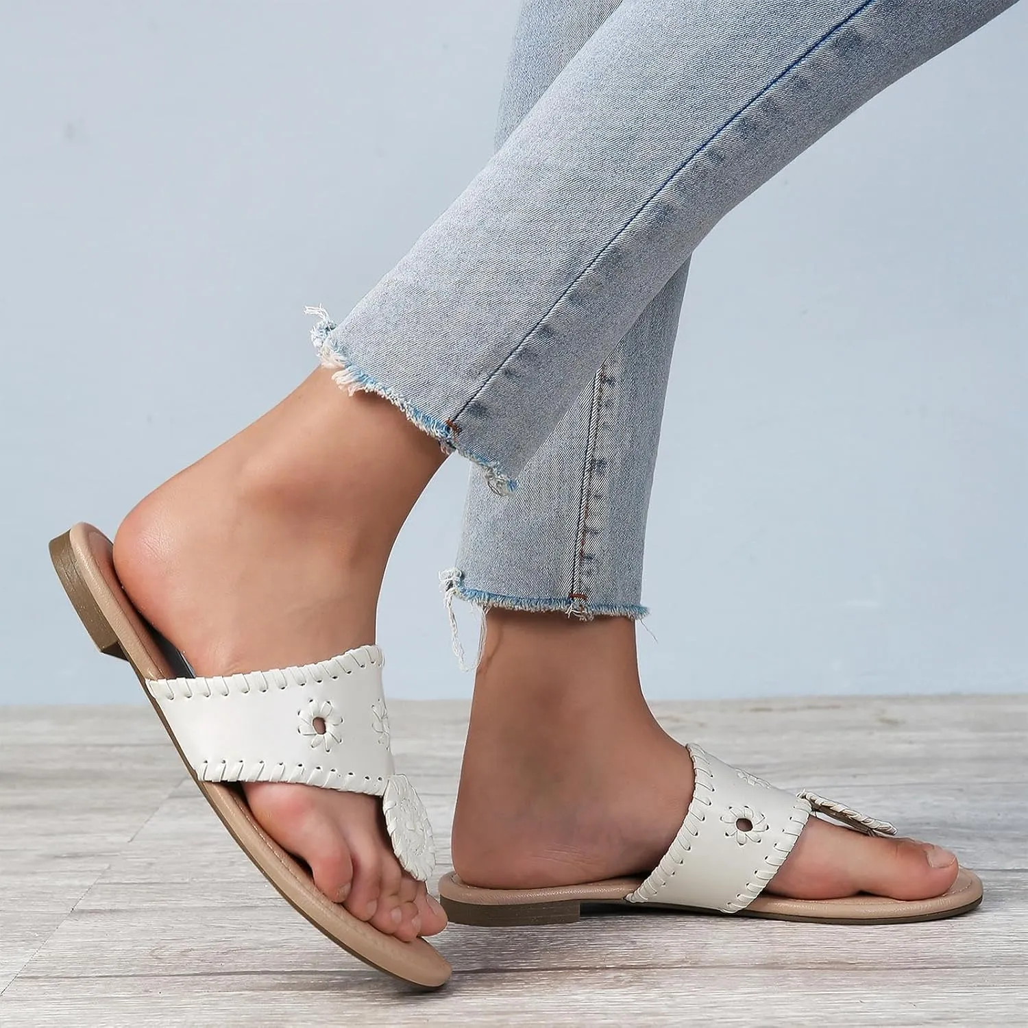 katliu Women's Flat Sandals Flip Flop Sandals Dressy Thong Sandals