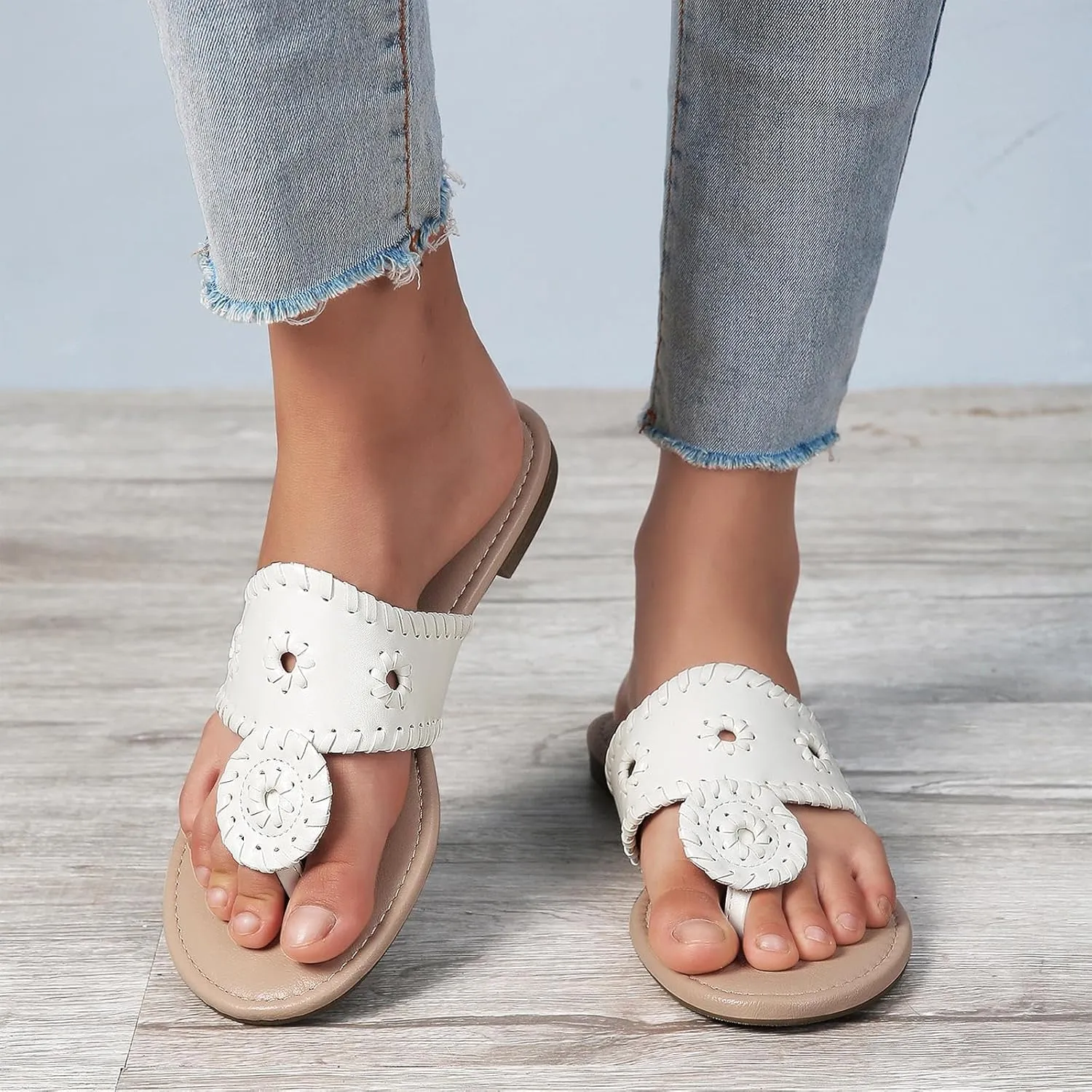 katliu Women's Flat Sandals Flip Flop Sandals Dressy Thong Sandals