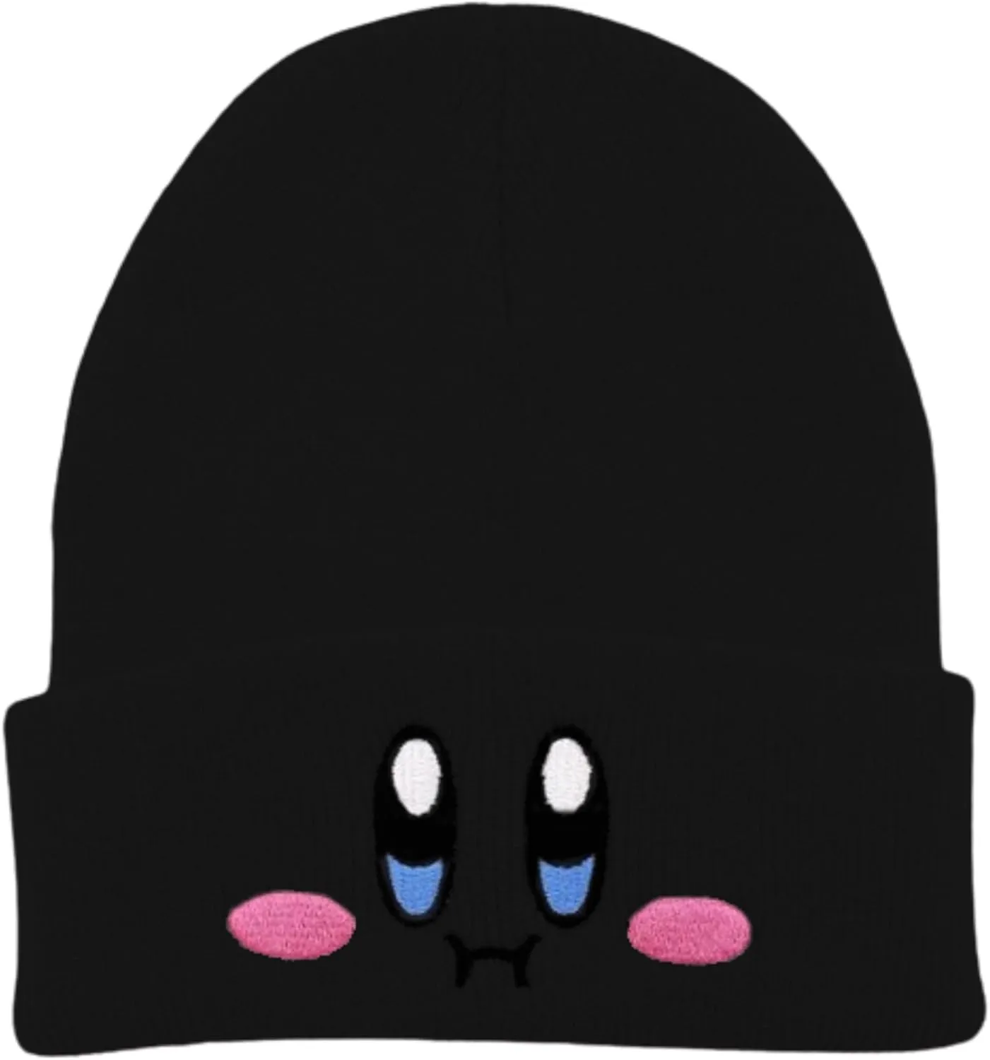 Kid-by Beanie Cute Anime Hat Kawaii Accessories Beanie Slouchy Embroided Face Knit Hats for Adult