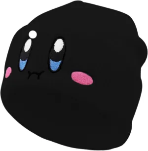 Kid-by Beanie Cute Anime Hat Kawaii Accessories Beanie Slouchy Embroided Face Knit Hats for Adult