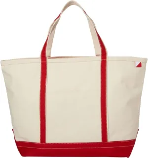 Large Classic Pocketed Boat Tote (Red) (Red)
