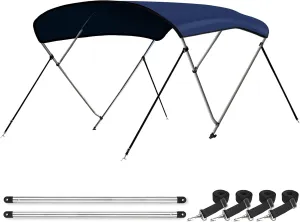 Leader Accessories 10 Colors 3 Bow 4 Bow Bimini Top Cover for Boat Includes 4 Straps 2 Rear Support Poles Mounting Hardwares Storage Boot with 1" Aluminum Frame
