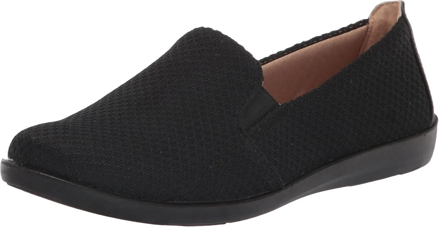 LifeStride Womens Next Level Sneaker, True Black, 7.5 Wide US