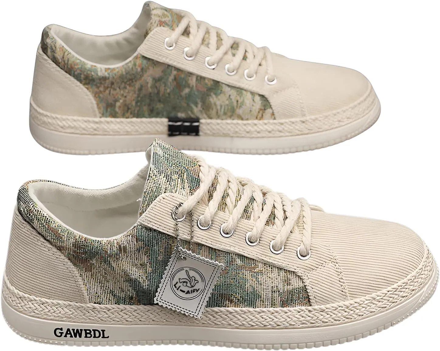 lilaBelle]Men's Breathable Canvas Shoes 2025 | Spring Lightweight Casual ers with Odour-Control Technology | Non-Slip Rubber Sole for Streetwear & Outdoor Activities Off-White