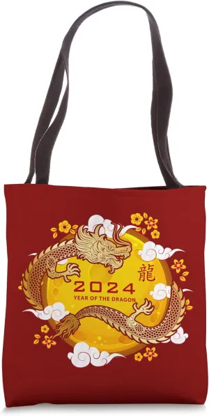 Lucky Money Red Envelope Red Pocket Dragon Year Ingot Coin Tote Bag