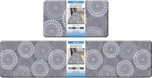 LuxStep Kitchen Mat Cushioned Rugs Anti-Fatigue Mats for Kitchen Floor,Waterproof Non-Slip Mats and Rugs Set for Office,Floor,Laundry 17.3"×30" 17.3"×70",Grey