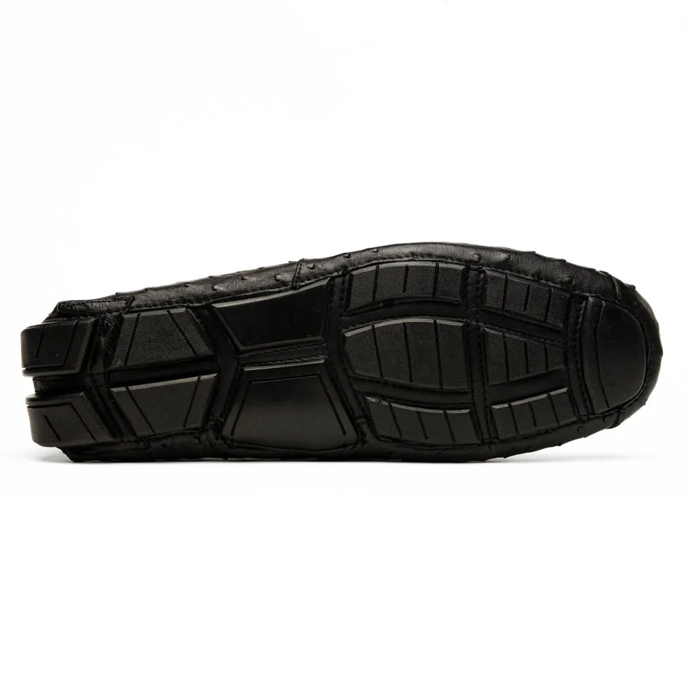 Marco Di Milano Bolonia in Black Ostrich Quill Driving Loafer