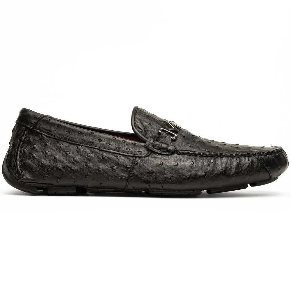 Marco Di Milano Bolonia in Black Ostrich Quill Driving Loafer