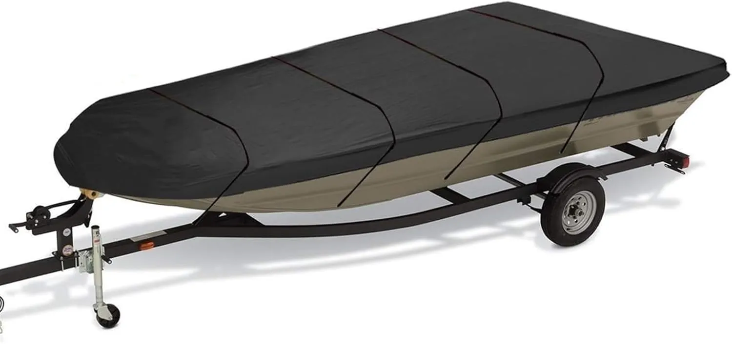 Marine Accessories 600D Waterproof Jon Boat Cover Heavy Duty Marine Boat Sunshade Dust-Proof Anti-UV Protection 12Ft/14Ft/16Ft/18Ft(14Ft)