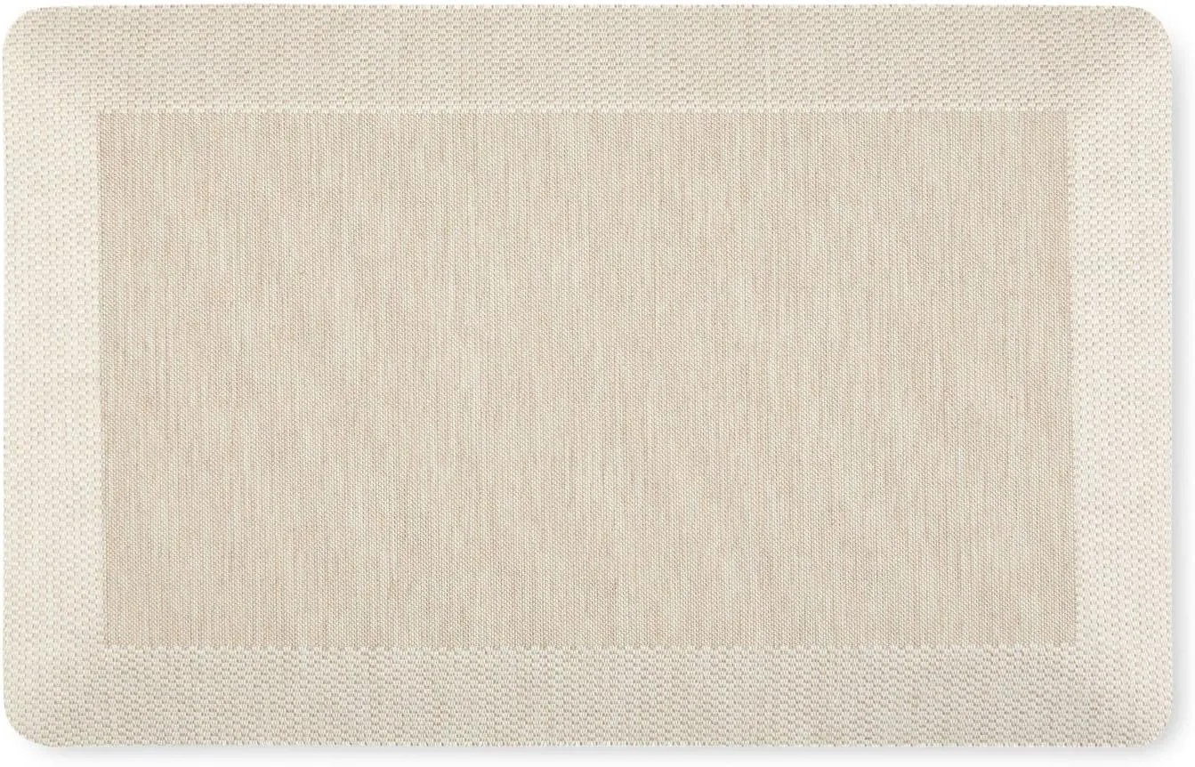 Martha Stewart Mira Modern Heathered Anti-Fatigue Air-Infused Kitchen Mat, Beige, 19.6"x32"
