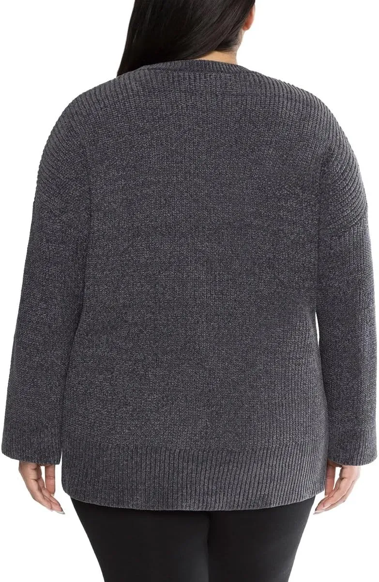 Matty M Ladies' Chenille Tunic Sweater, Crewneck, Ribbed Cuffs and Hem, Wide Sleeves, Multiple Colors