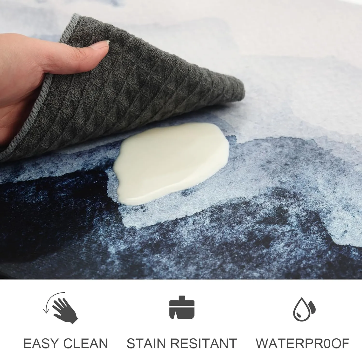 MAYHMYO Anti Fatigue Kitchen Mat - Set of 2 - Blue Mountains Design Comfort Mats - Cushioned, Non Slip Floor Mat