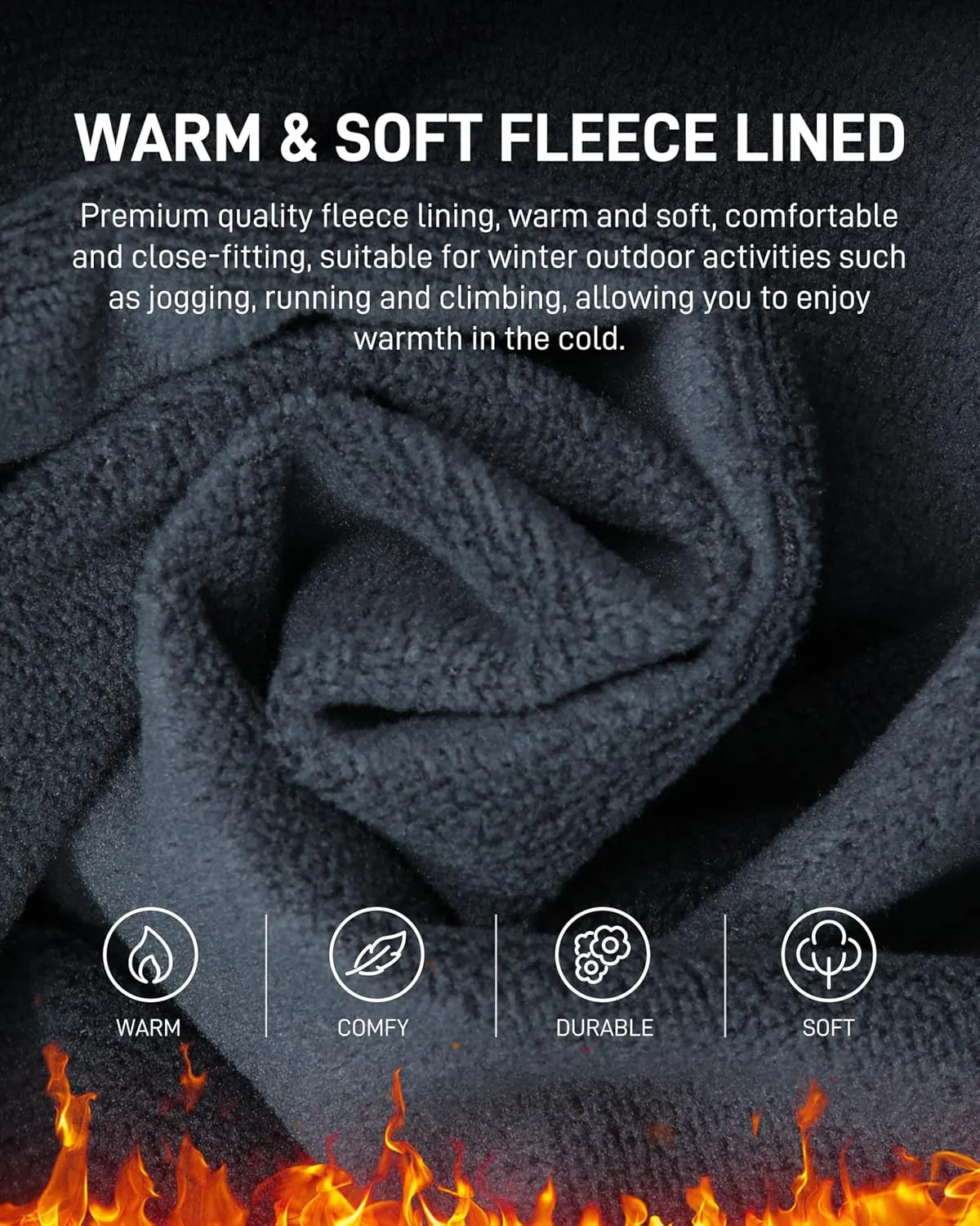 Men Sweatpants Fleece Lined Winter Athletic Pant with Zipper Pockets Warm Joggers for Running Jogging Workout
