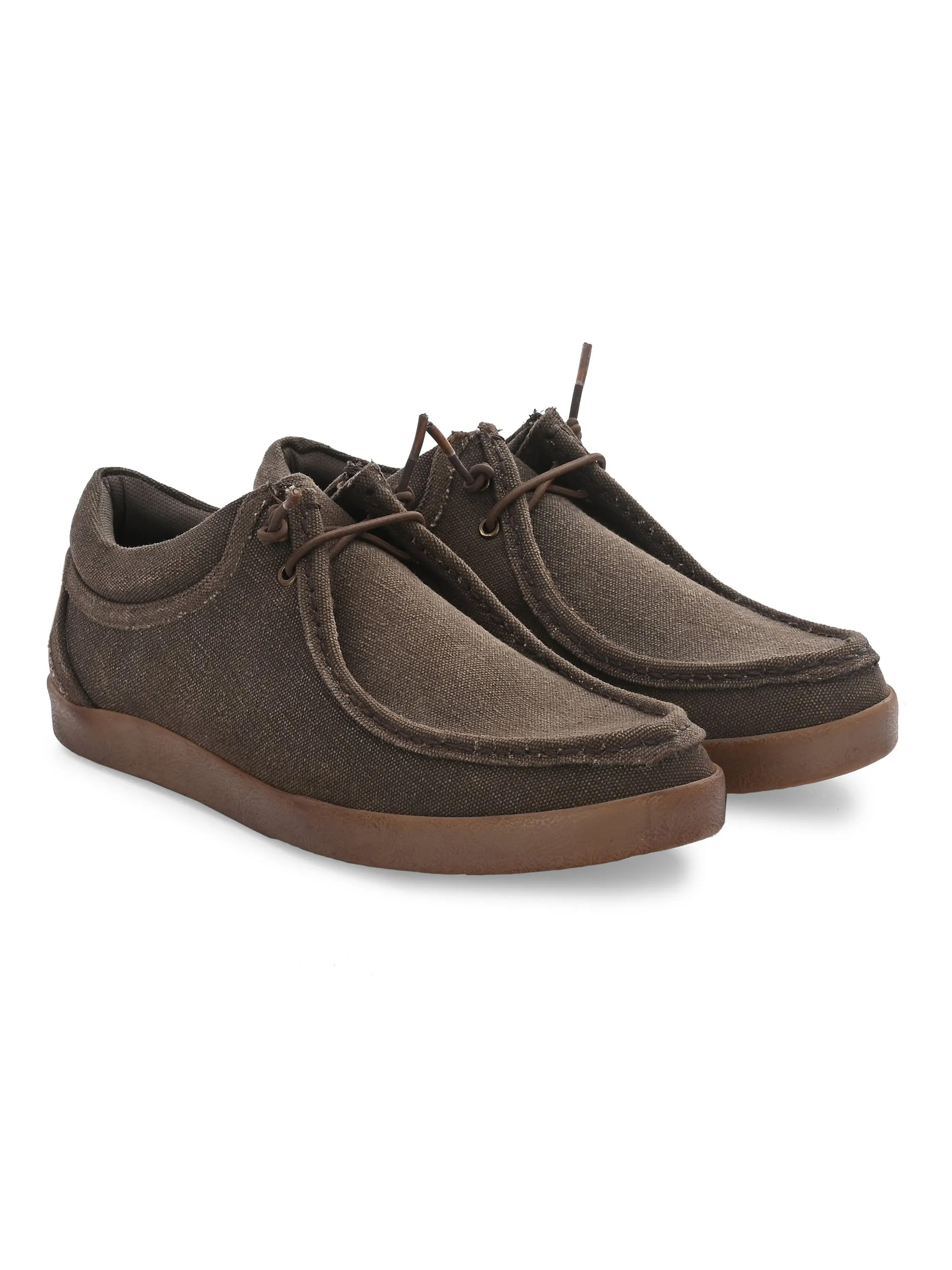 Men's Canvas Fancy Lace Up Casual Shoes