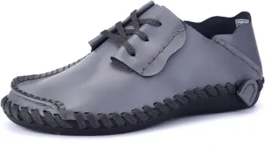 Men's Cowhide Leather Loafers Vintage Lace-up Formal Shoes Fashion Dress Shoes Casual Walking Shoes Non-Slip Soft Bottom Flat Driving Shoes Leather Shoes Size Large, Size 5-16