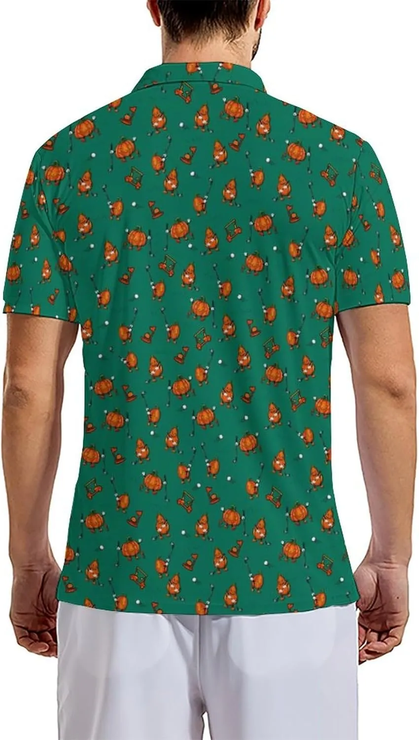 Mens Funny Polo Shirts, Short Sleeve Golf Shirts, Moisture Wicking Quick-Dry Business Casual Shirt for Men