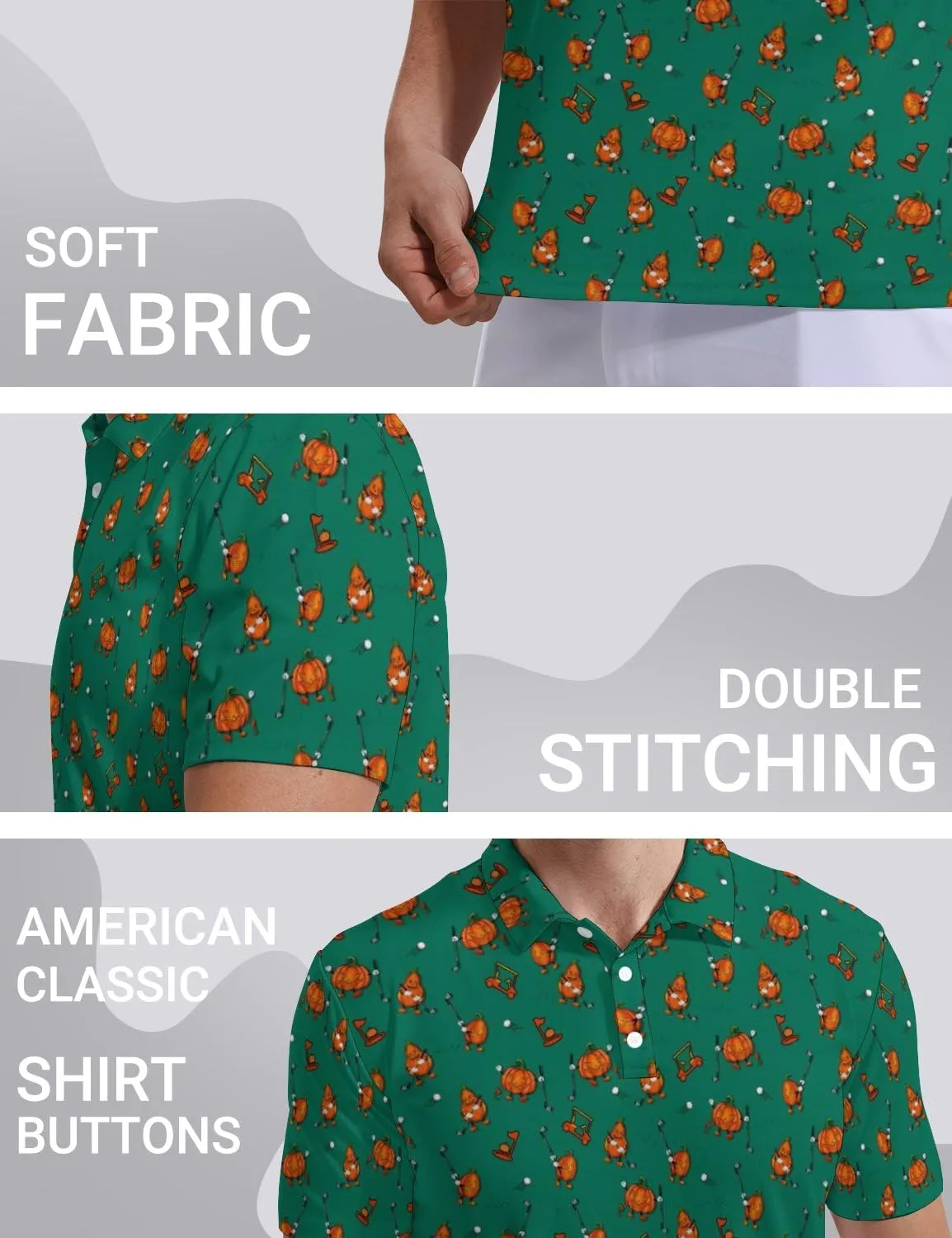 Mens Funny Polo Shirts, Short Sleeve Golf Shirts, Moisture Wicking Quick-Dry Business Casual Shirt for Men