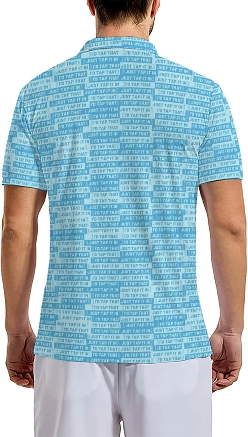Mens Funny Polo Shirts, Short Sleeve Golf Shirts, Moisture Wicking Quick-Dry Business Casual Shirt for Men