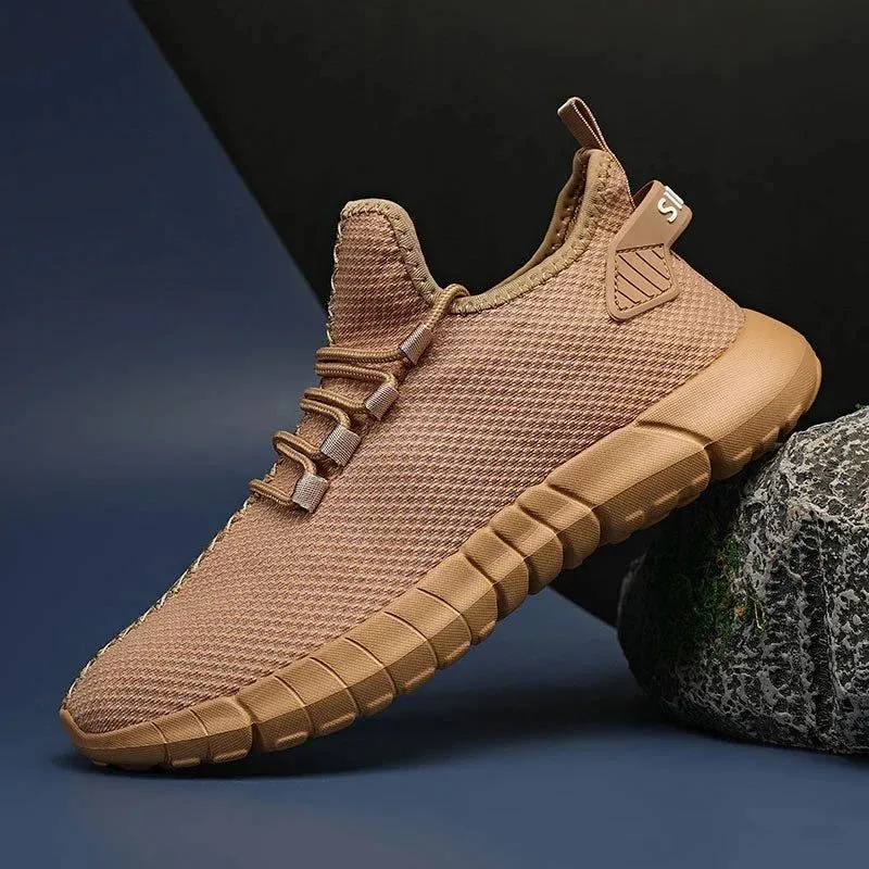 Men's Sneakers – Breathable Mesh Athletic Shoes with Stable Heel for Sports