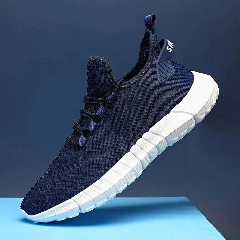 Men's Sneakers – Breathable Mesh Athletic Shoes with Stable Heel for Sports
