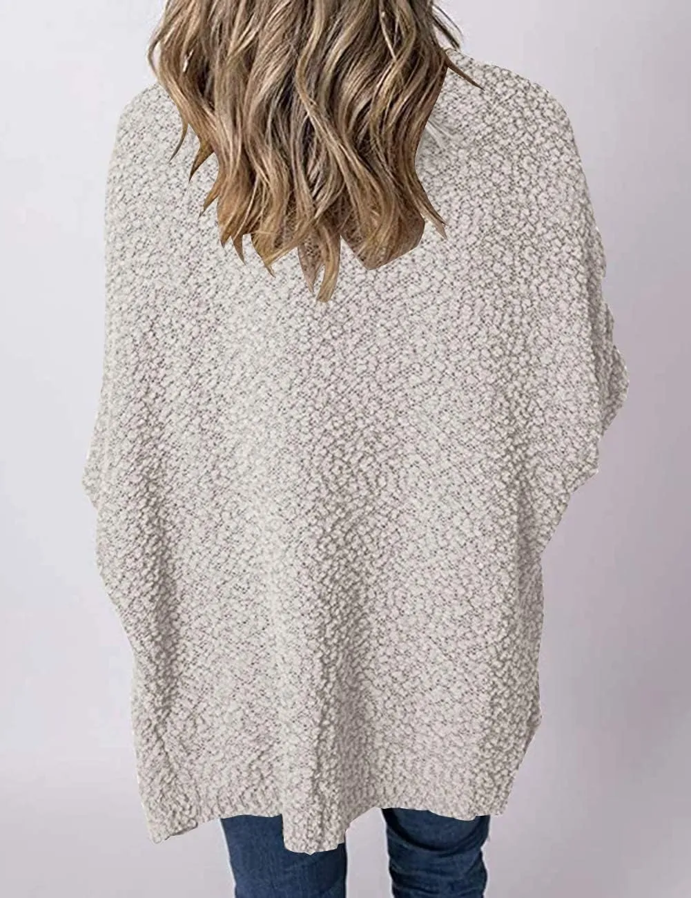 MEROKEETY Women's Long Sleeve Soft Chunky Knit Sweater Open Front Cardigans Outwear Coat