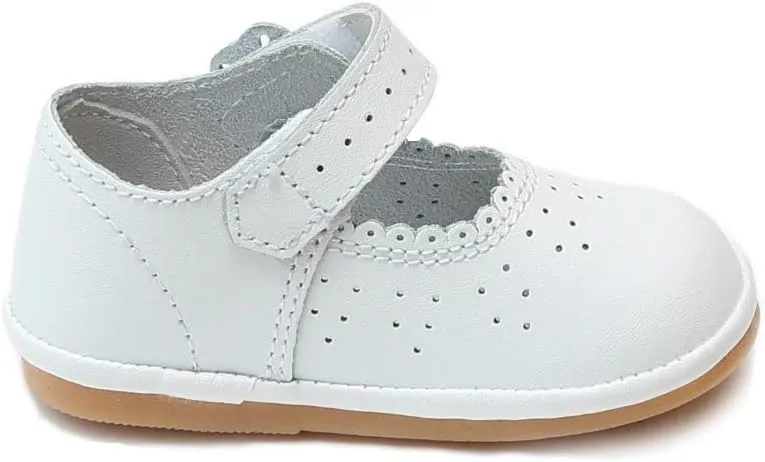 Mia Scalloped Leather Mary Jane (Baby)