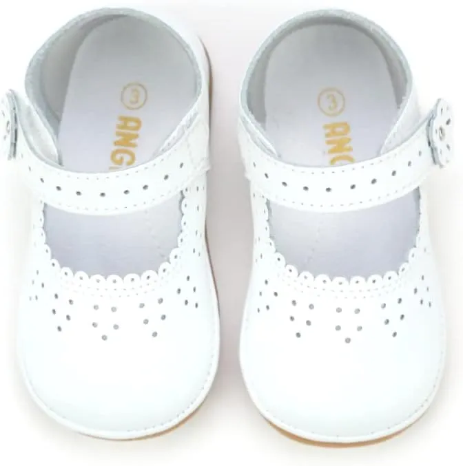 Mia Scalloped Leather Mary Jane (Baby)