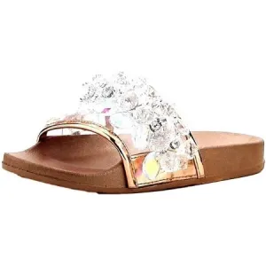 Moira-63 Mules Cape Rose Crystal Value-based Open Highly-rated Robbin Gold Toe Slides Sandals Embellished