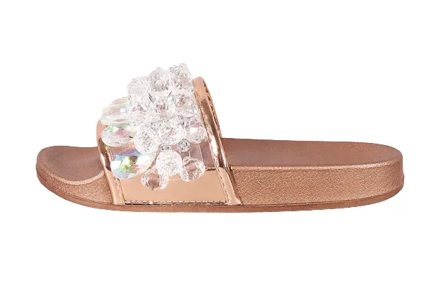 Moira-63 Mules Cape Rose Crystal Value-based Open Highly-rated Robbin Gold Toe Slides Sandals Embellished