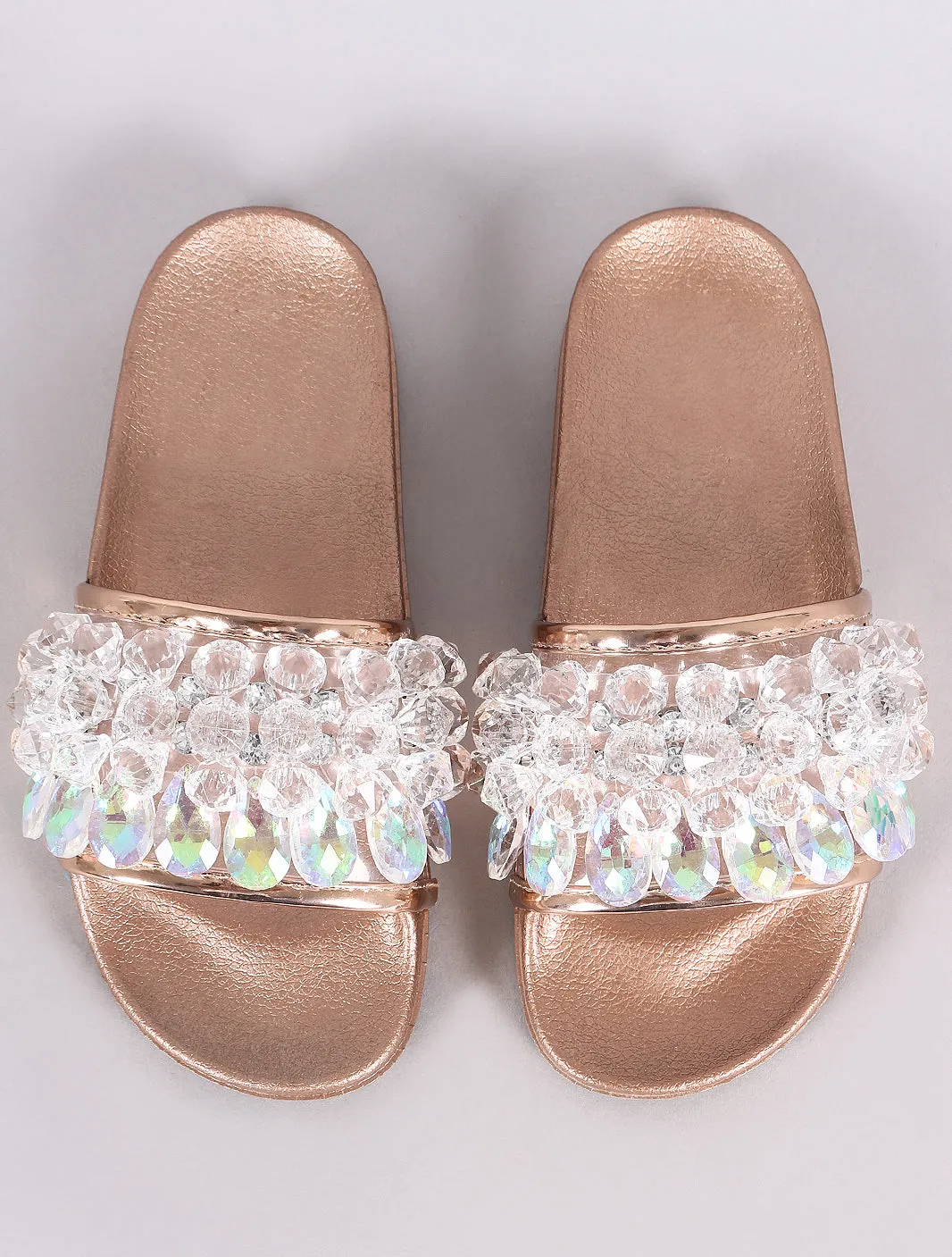 Moira-63 Mules Cape Rose Crystal Value-based Open Highly-rated Robbin Gold Toe Slides Sandals Embellished