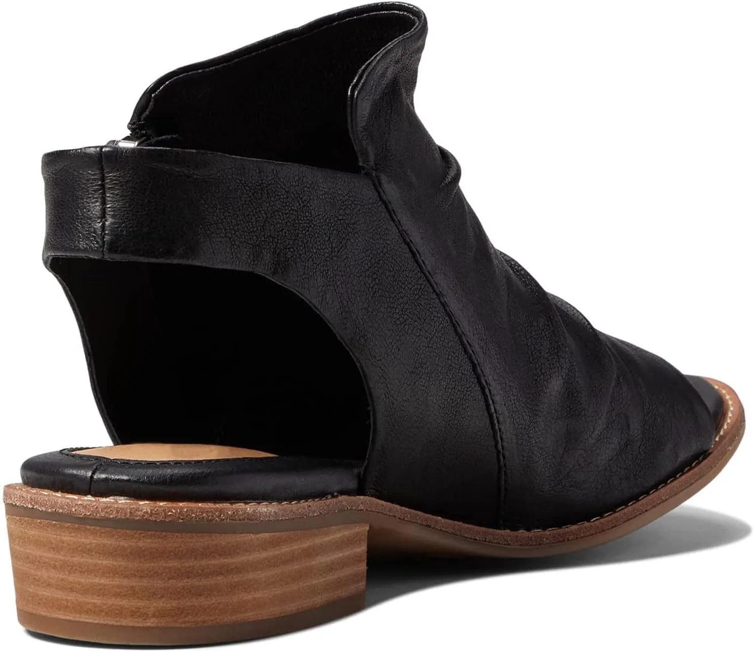 MOOMMO Women Low Block Heel Sandal Booties Peep Toe Side Zipper Sandals Cut Out Backless Chunky Stacked Heel Slingback Ankle Boots Open Toe Pleated Retro Casual Heeled Sandals Dress Party 4-11 M US