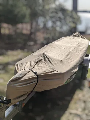 Nature Proof Cover for Hobie Pro Angler 17T for Outdoor Storage Or Indoor Storage, 16 Ounce Canvas, UV Proof, Waterproof, Dust Proof, Tear Proof, Beige, kyk-18-17T