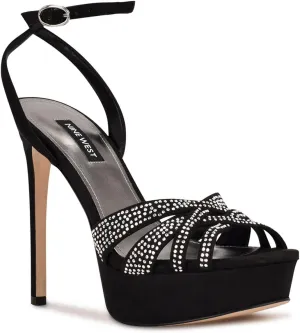 Nine West Women's Ankle Strap Open Toe Heeled Sandal