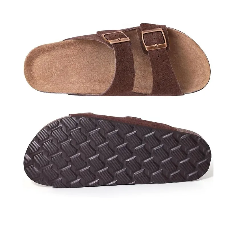 Non-Slip Sole Cork Footbed Sandals With Adjustable Buckle