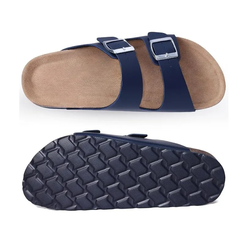 Non-Slip Sole Cork Footbed Sandals With Adjustable Buckle