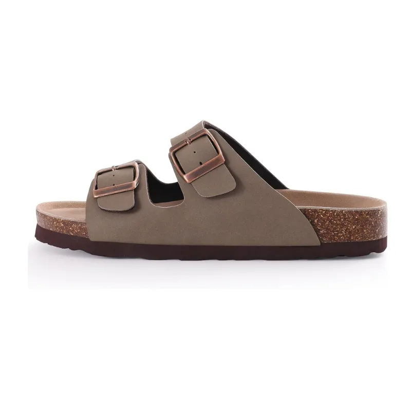 Non-Slip Sole Cork Footbed Sandals With Adjustable Buckle