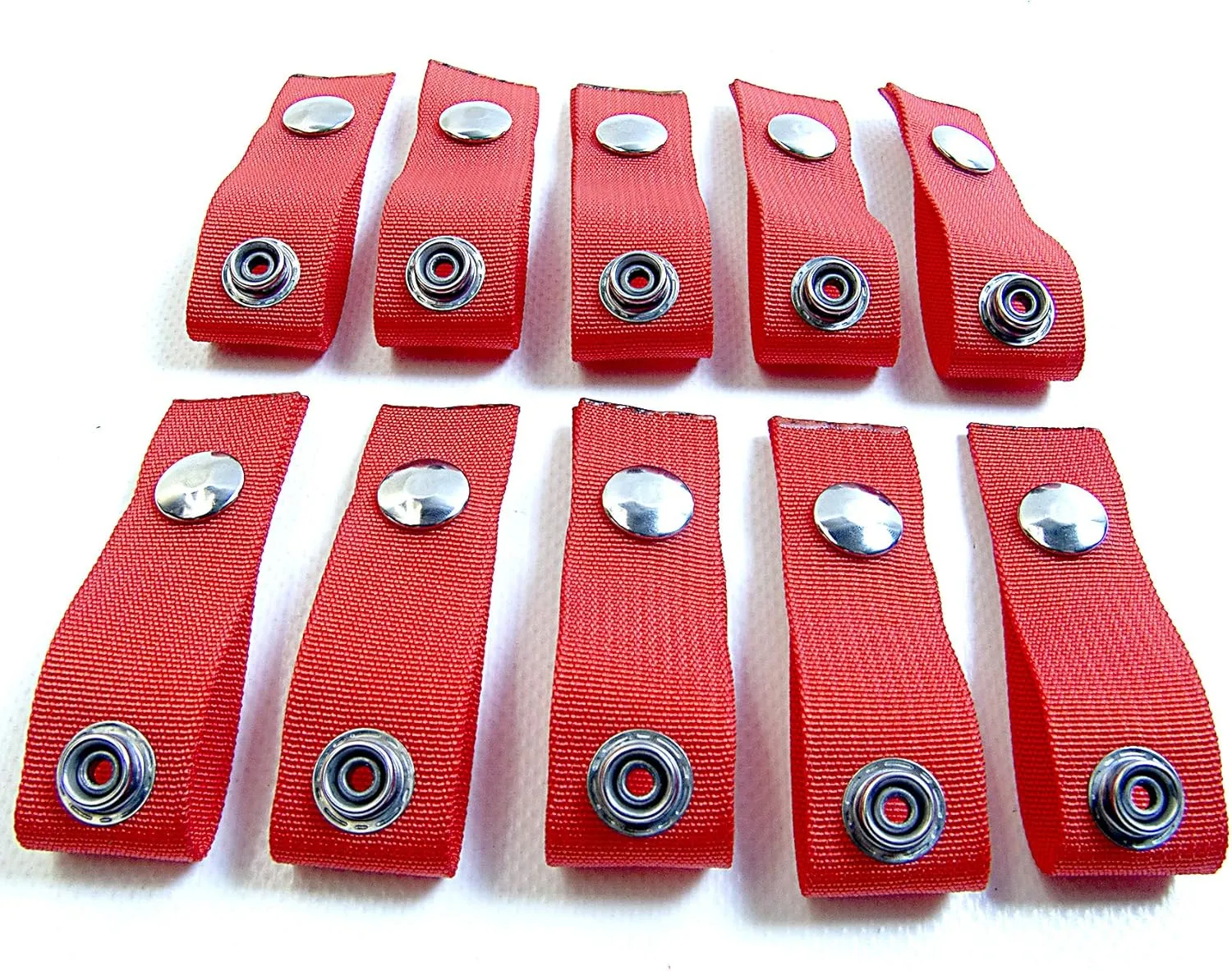 N.W. Tarp & Canvas Extender Snaps for Your Boat Cover, Red (Extend A Snap), Adds 2" Inch, Finger Loop Built in, 10 Piece Set
