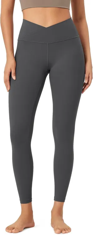 ODODOS Women's Buttery Soft Cross Waist Leggings, ODCLOUD 25" / 28" Crossover Lounge Yoga Pants