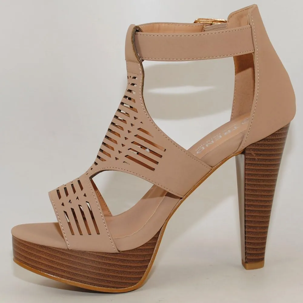 Open Toe Ankle Strap Sandal – Western Bootie Stacked Heel Open Toe Cutout Shoes