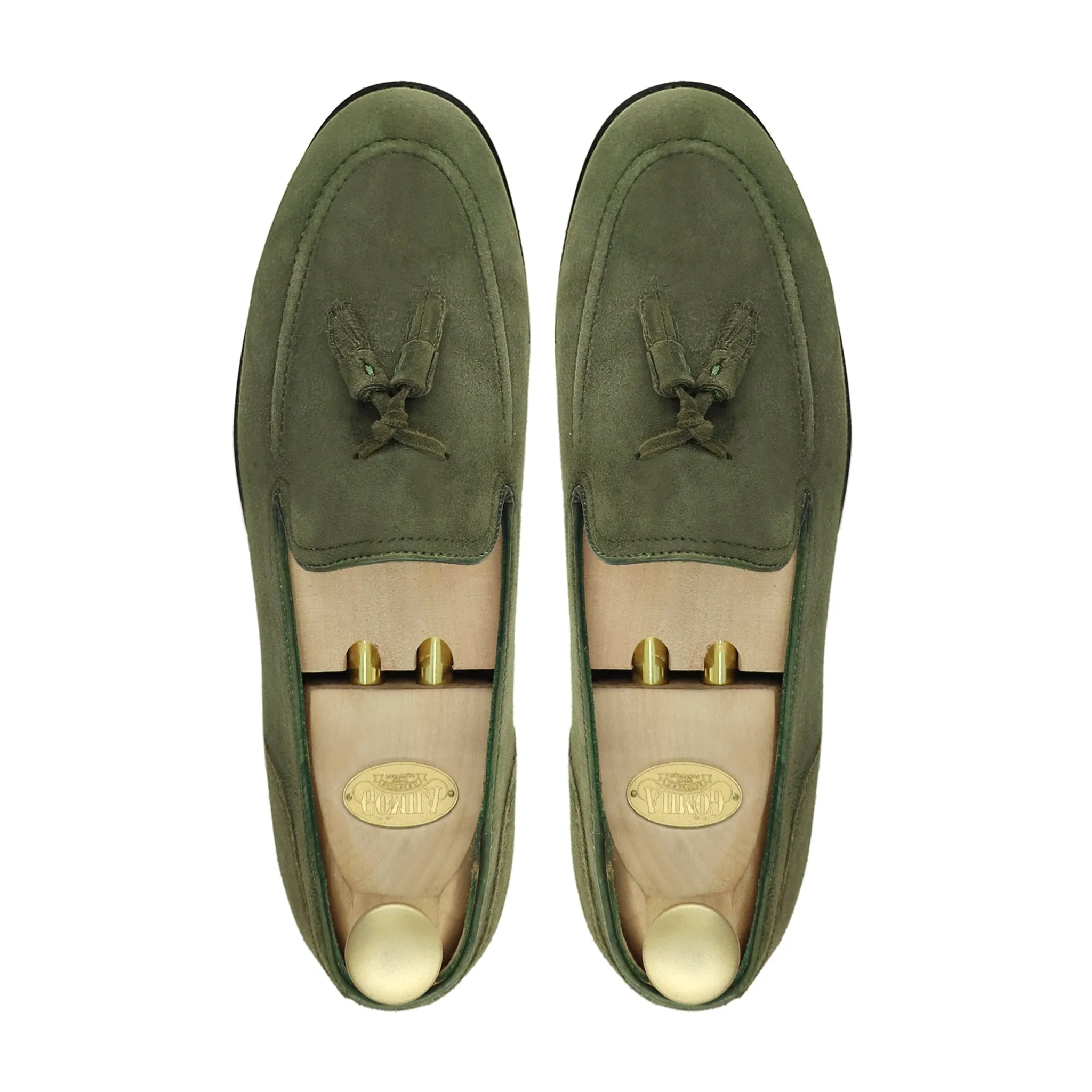 Palmer - Men's Olive Green Kid Suede Loafer