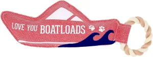 Pavilion - Love You Boatloads - 13" Puppy Dog Toy with Rope Handle K-9 Furry Companion Boat Lake Beach Gift