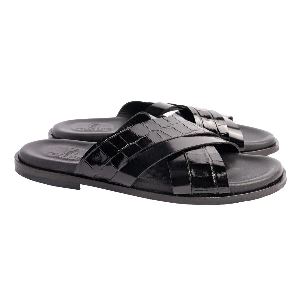 Pelle Line -Aruba Open toe sandal - Black