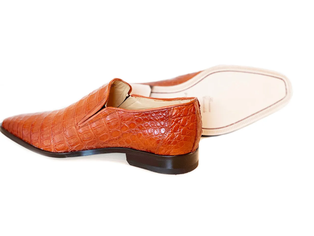Pelle Line Exclusive Casper Full Crocodile Loafer- Cognac