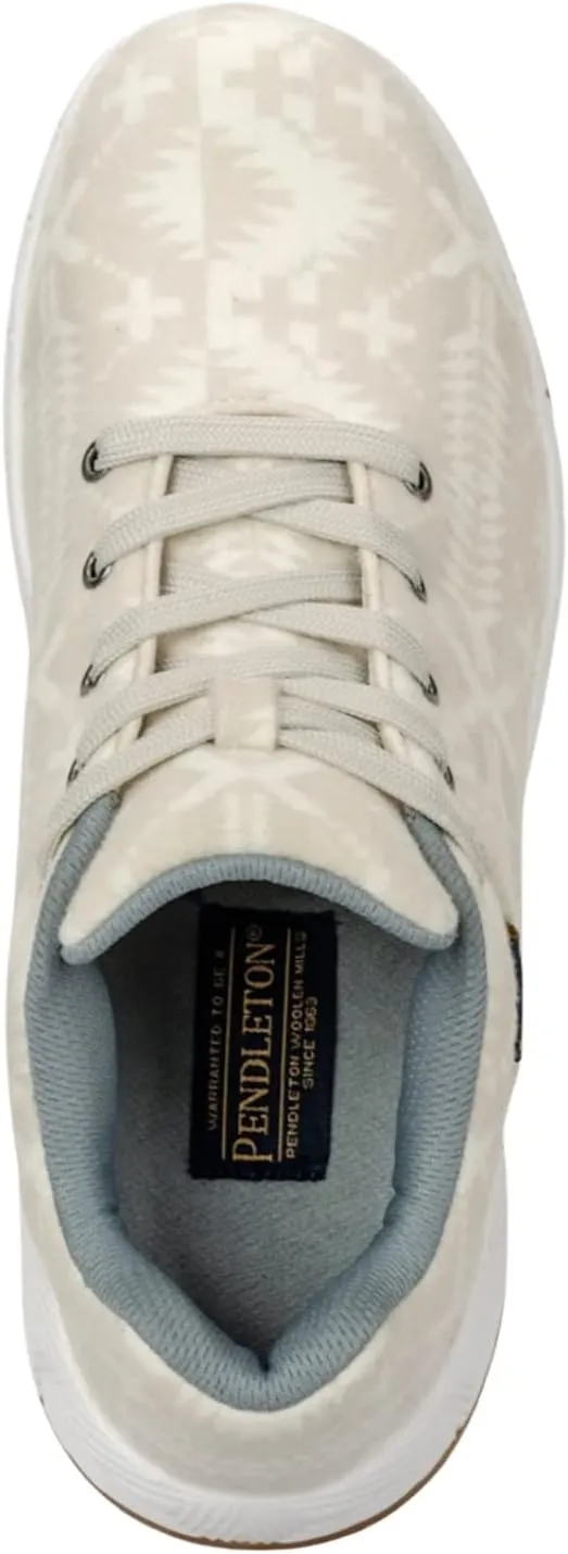PENDLETON Women's Stratus Wool Sneakers – Wool Blend, Spider Rock Pattern, Lightweight Midsole