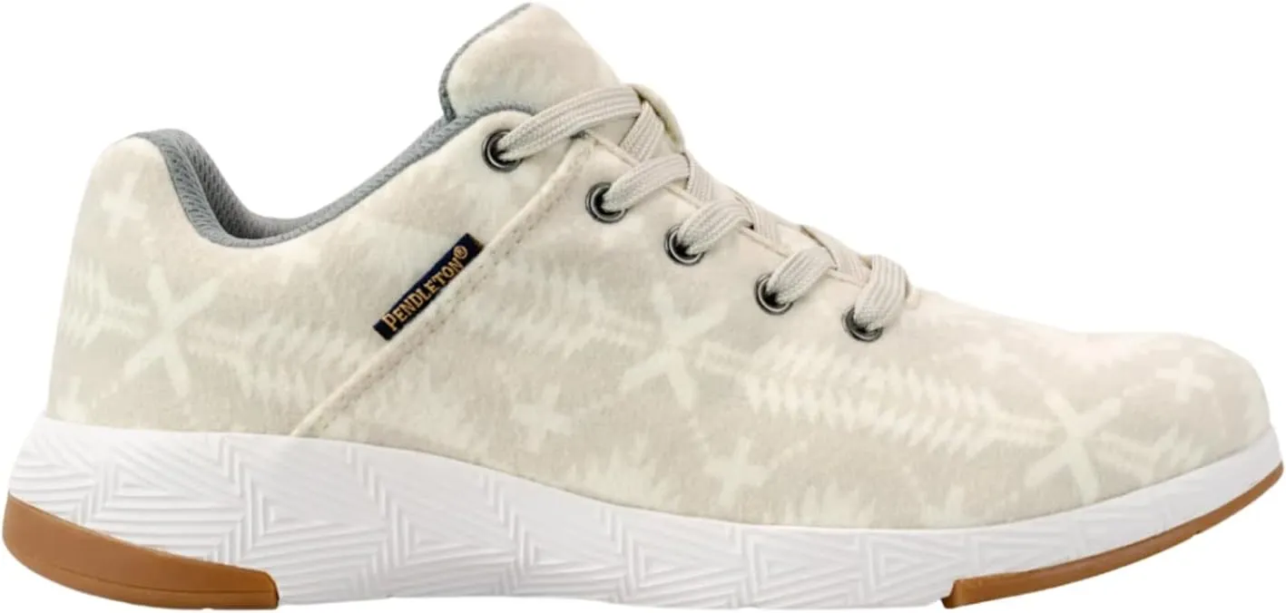 PENDLETON Women's Stratus Wool Sneakers – Wool Blend, Spider Rock Pattern, Lightweight Midsole