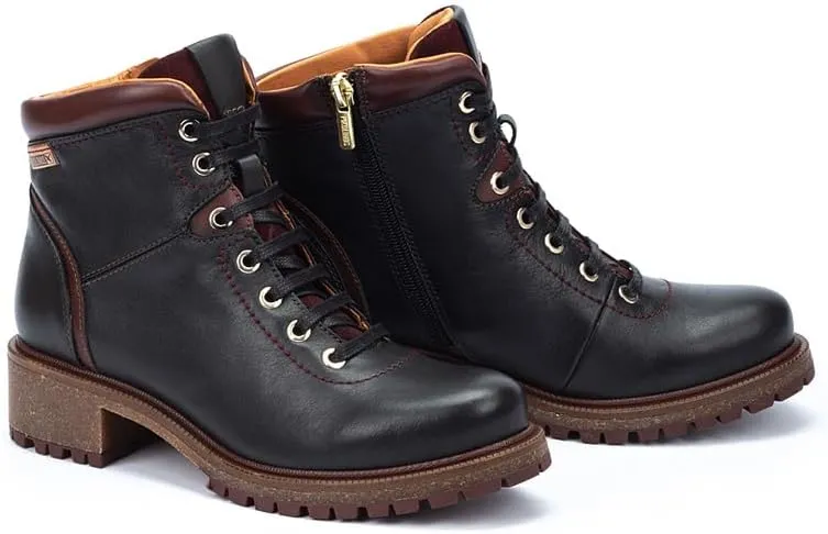 PIKOLINOS Flat Ankle Boots Leather Aspe for Woman