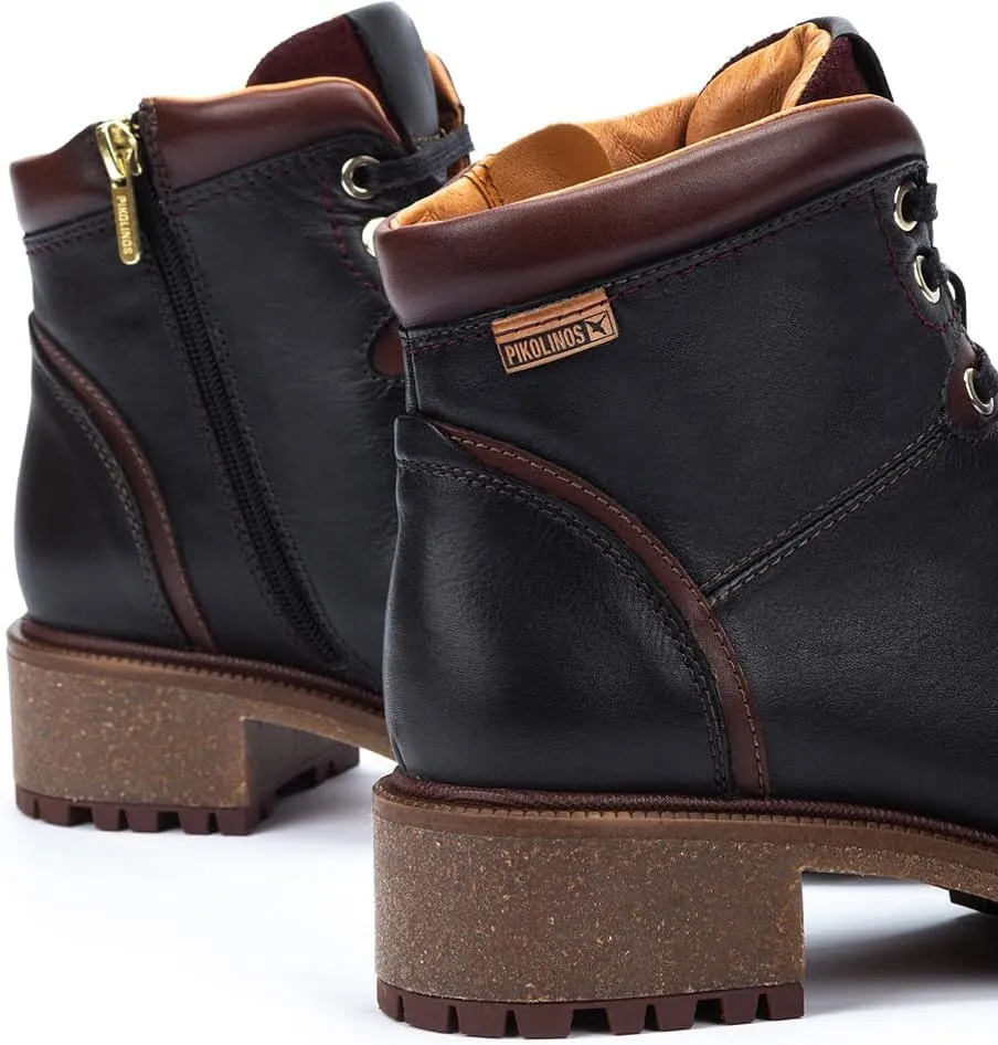 PIKOLINOS Flat Ankle Boots Leather Aspe for Woman