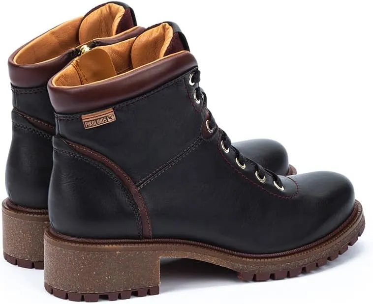 PIKOLINOS Flat Ankle Boots Leather Aspe for Woman