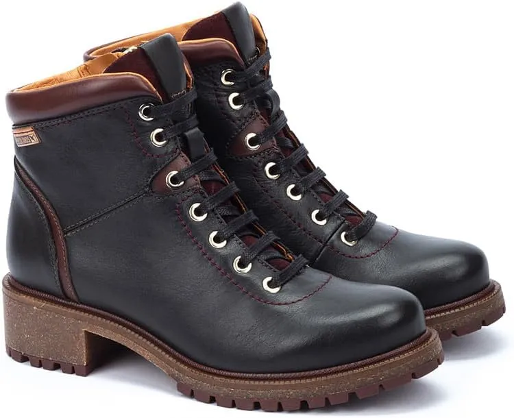 PIKOLINOS Flat Ankle Boots Leather Aspe for Woman